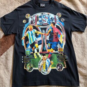 Messi tribute Black Graphic Soccer T-Shirt